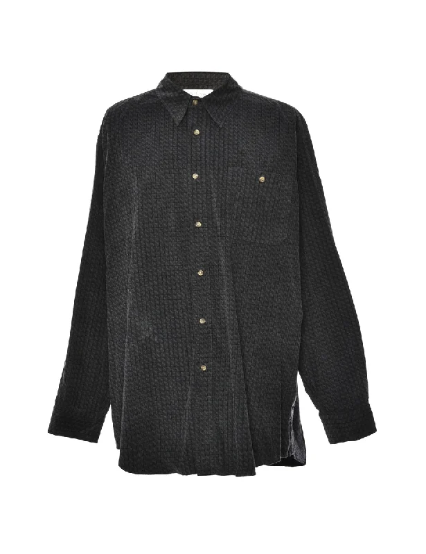 Corduroy Black & Green Patterned Shirt - XL